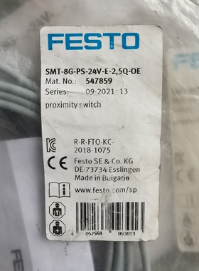 FESTO 接近开关SMT-8G-PS-24V-E-25Q-OE 547859现货实价