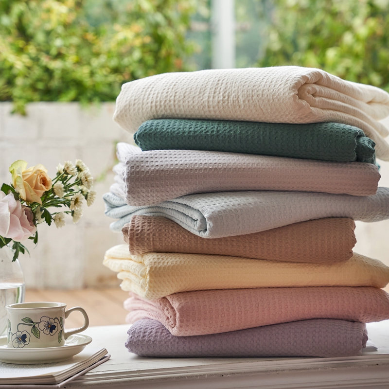 全棉华夫格单件床笠床单柔软透气