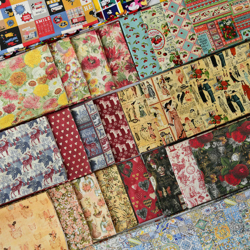 110宽20支vintage复古纯棉布料