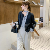 现货春新款蕾丝挂脖皮衣外套133-2321P155控228，女装皮衣，浙宝133