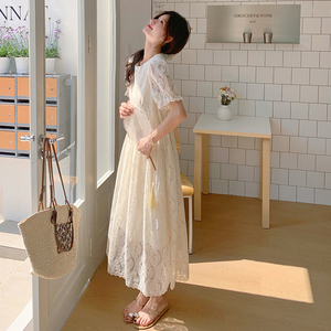 现货 新款 蕾丝收腰显瘦连衣裙133-2608P135控198图片