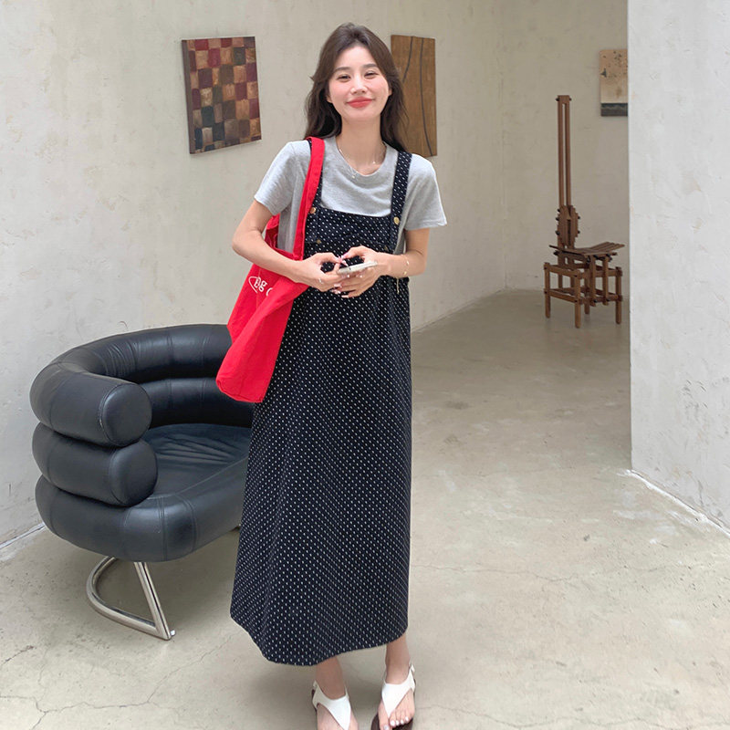 现货夏季波点背带裙连衣裙133-5202P115k168,女装连衣裙,浙宝133