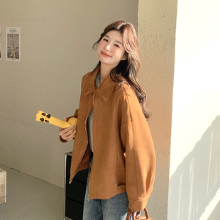 8021P145控218 春秋麂皮夹克短外套133 新款 现货