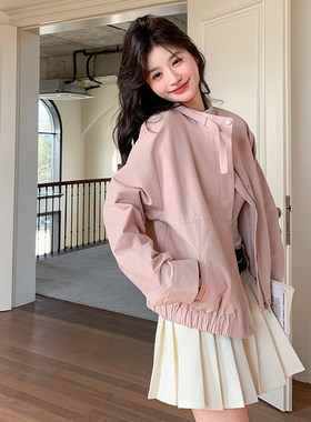 首发 春季新款粉色韩版通勤短外套133-8032P155控218