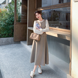 春季新款假两件连衣裙配腰带7276P160控258，女装连衣裙，浙宝133