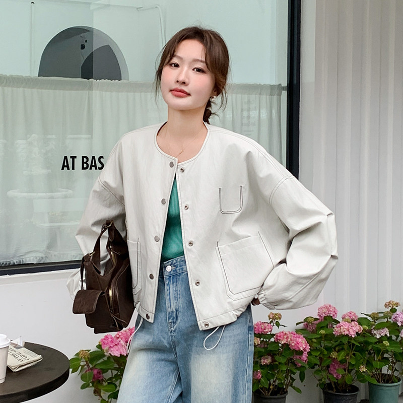 现货短款PU皮衣短外套133-2317P145控218,女装皮衣,浙宝133