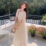 现货新款蕾丝收腰显瘦连衣裙133-2608P135控198，女装连衣裙，浙宝133