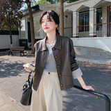 现货拼接皮衣外套133-8011P145控218，女装皮衣，浙宝133