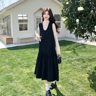 7290 春新款 连衣裙两件套装 波点打底衫 P195控318 套装