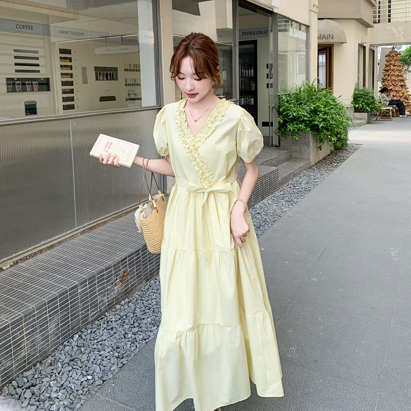 现货夏季新款木耳边收腰连衣裙2689连衣裙P135K198,女装连衣裙,浙宝133