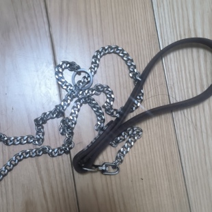 狗狗不锈钢牵引链P链防暴冲伸缩P绳一拉就紧大中小型犬咬不断狗绳