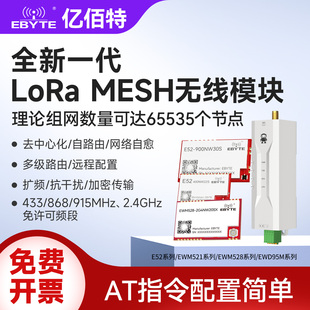 LoRa MESH无线模块433/915MHz路由透传UART串口2.4G自组网模组