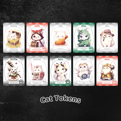 【G3卡牌】万智牌 DIY 原创设计 猫猫 Token衍生物 大画 收藏 EDH