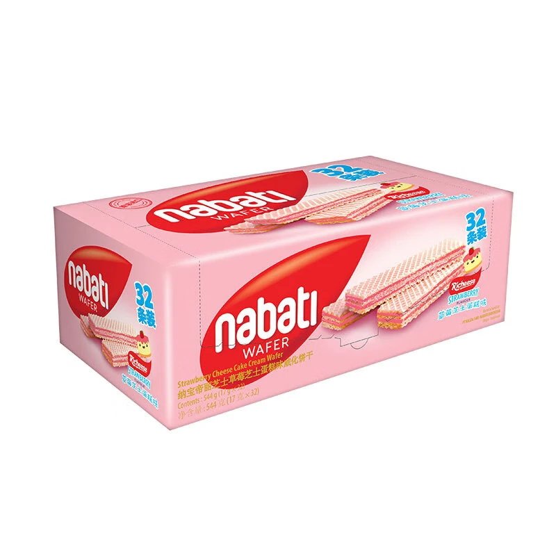 丽芝士草莓味威化饼干145g*3盒休闲零食