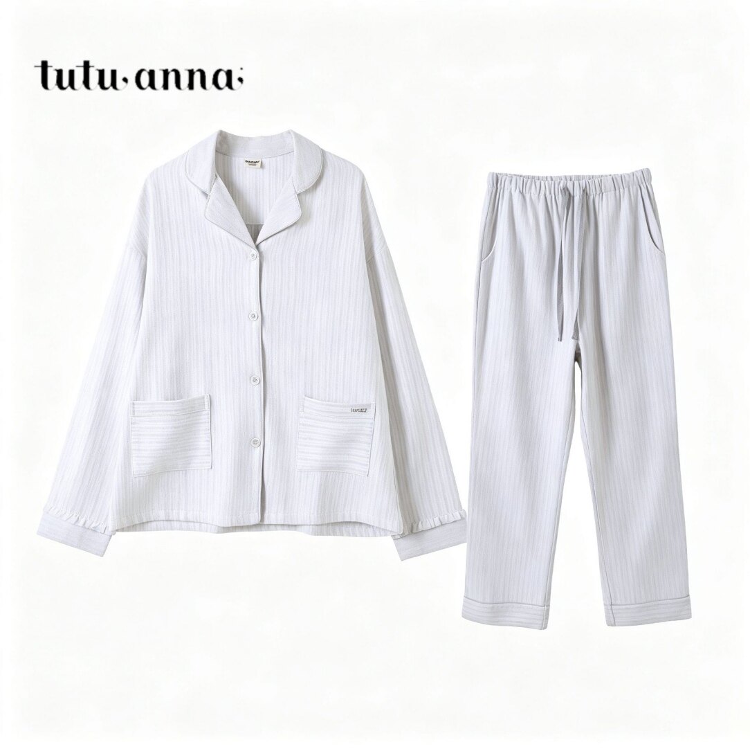 tutuanna长袖长裤家居服两件套
