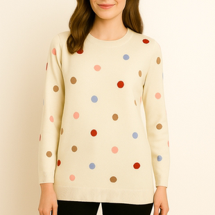 女多色波点打底上衣显瘦毛衣套头毛衣柔软014 针织衫 外贸薄款