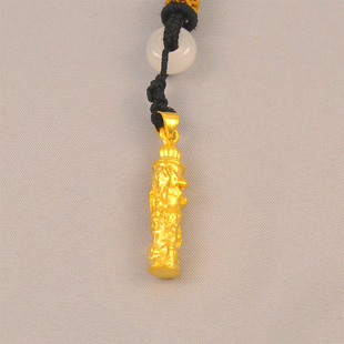 新款古法神龙柱吊坠新中式国潮风盘龙柱挂件仿真黄金项链送男友