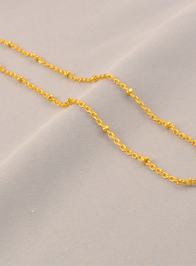 新颖女款链子女生锁骨链带圆珠镀金时尚百搭项链仿真黄金送女友