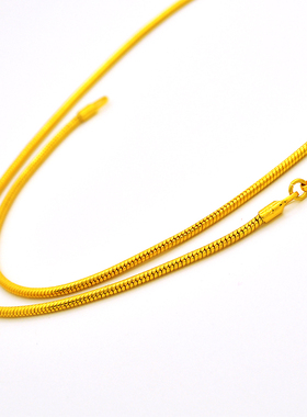 11克 不怕水越南沙金项链仿真黄金镀金素链子蛇骨项链男久不掉色