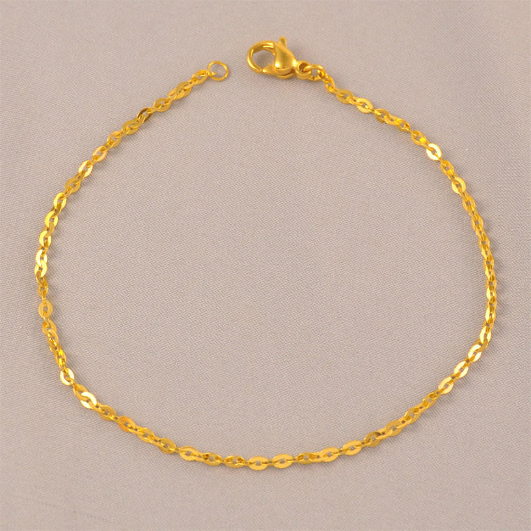 新款O字单链女款手链铜镀金链条手链女百搭时尚简约装饰手饰品