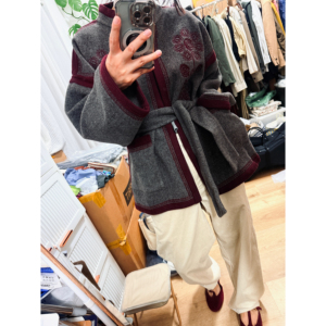 法国A 又松弛又飒 又法式又中式 毛呢开衫外套