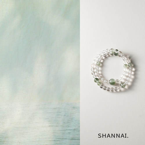 shannai原创天然白水晶双圈手串