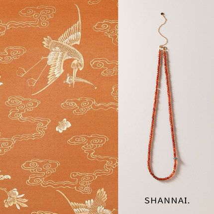 shannai原创「知翎」天然橙石榴石项链手串新中式串珠毛衣链手链