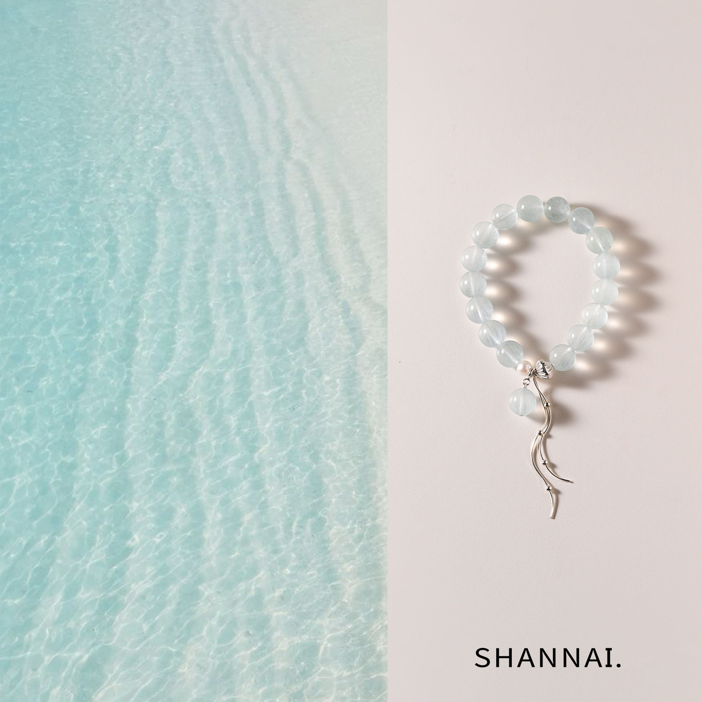 shannai原创「浅涧流影」天然绿萤石流苏手串女情绪稳定水晶手链