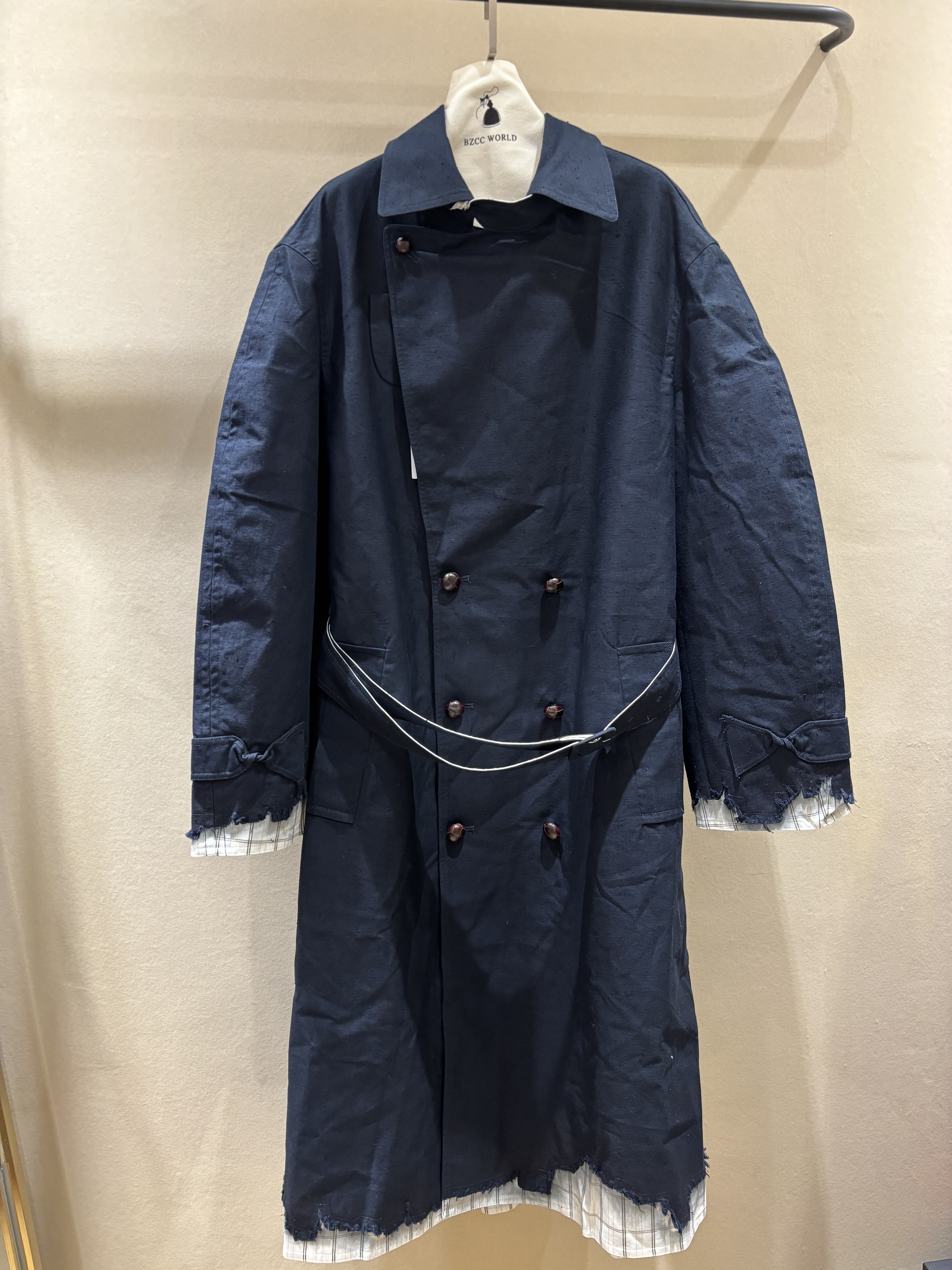 BZCC买手店8ON8格子擦色立领大衣风衣（No退可换码）
