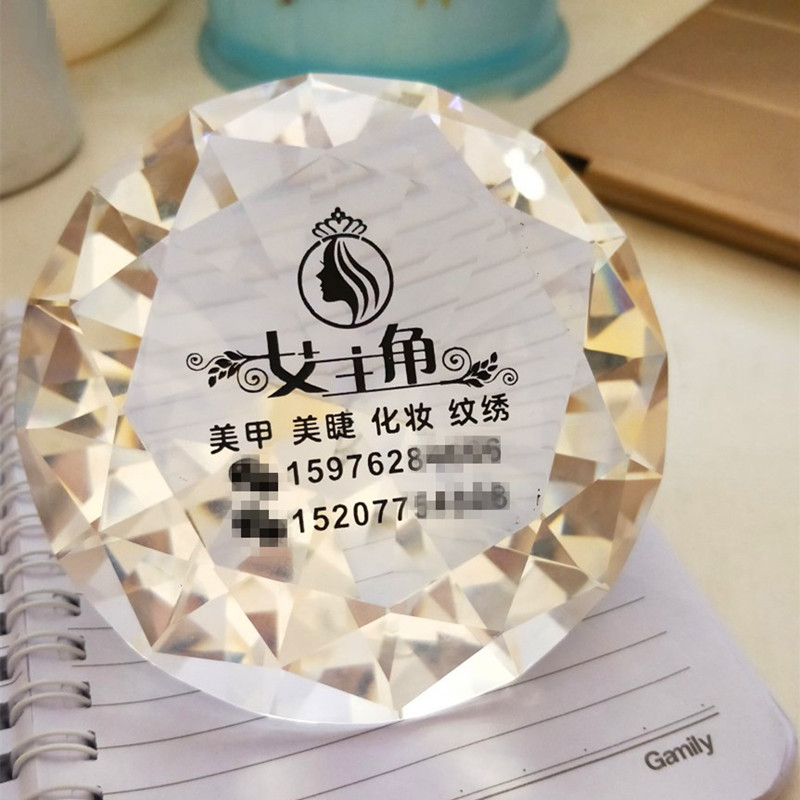 美甲店饰品拍照道具手拿水晶球大钻石  logo定制个性刻字玻璃钻