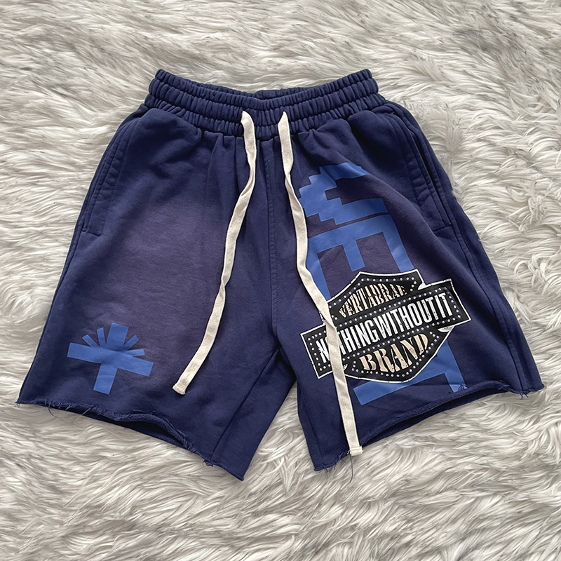 Vertabrae Emblem Shorts 烫钻洗水纯棉运动男女装洗水嘻头短裤