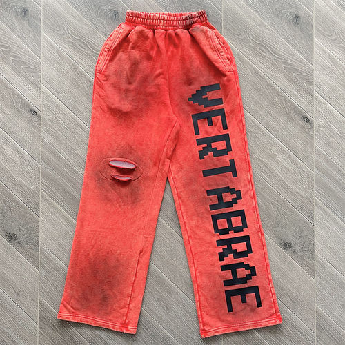 Vertabrae sweatpants 美式高街洗水立体印花男装长裤子