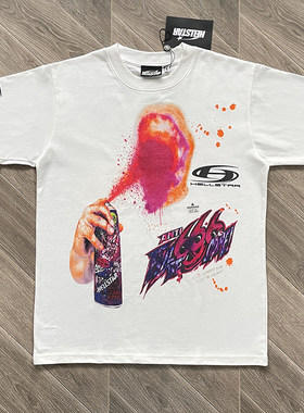 HELL  Spray Paint Kid 喷漆涂鸦街头潮流宽松男女短袖T恤tee