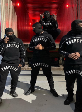 Trapstar欧美明星款UKDRIPDRILL加绒套装帽衫卫衣长裤子嘻哈欧美