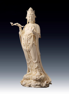 德化陶瓷省级大师手作灵韵灵吉菩萨家居收藏中式摆件附收藏证书