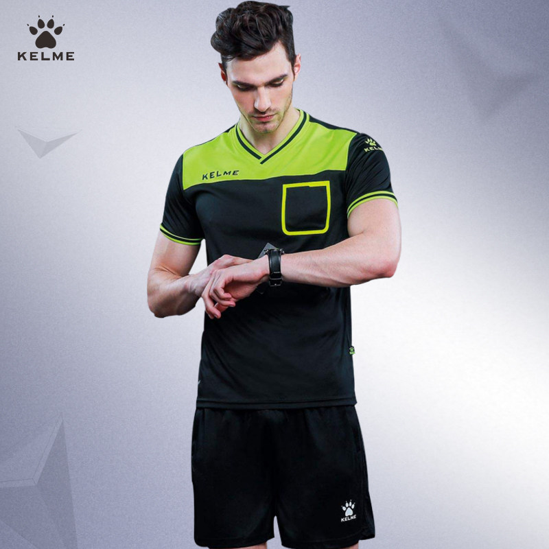 KELME卡尔美足球裁判服套装短袖短裤职业足球比赛裁判用品球衣
