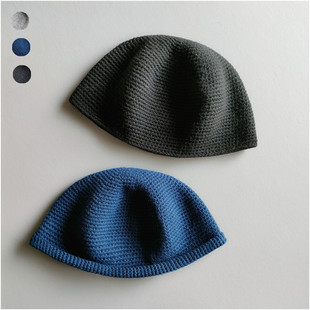 冬季男女款帽子卷边短款手工小帽土豆夫人原创【羊绒短针瓜皮帽】