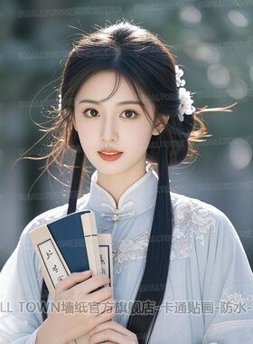 古风美人画书卷气大家闺秀海报贴