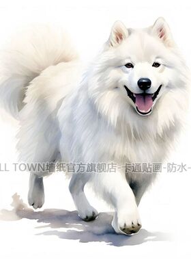 萨摩耶狗狗贴画家居卫生间走廊墙上门窗装饰自粘网红动物图案自粘