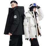 标羽绒服男女同款工装运动登山服中长款冬季冲锋衣防寒外套P220，女装羽绒服，星座1210A