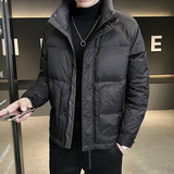 大码冬短款立领标50%白鸭绒羽绒服男日系保暖外套男DB261-P140，男装羽绒服，星座1210A