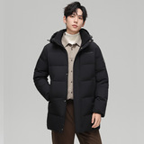 90%白鸭绒羽绒服男中长款加厚冬款户外潮牌大码外套男P180298，男装羽绒服，星座1210A