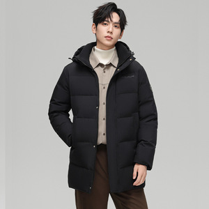 90%白鸭绒羽绒服男中长款加厚冬款户外潮牌大码外套男P180298