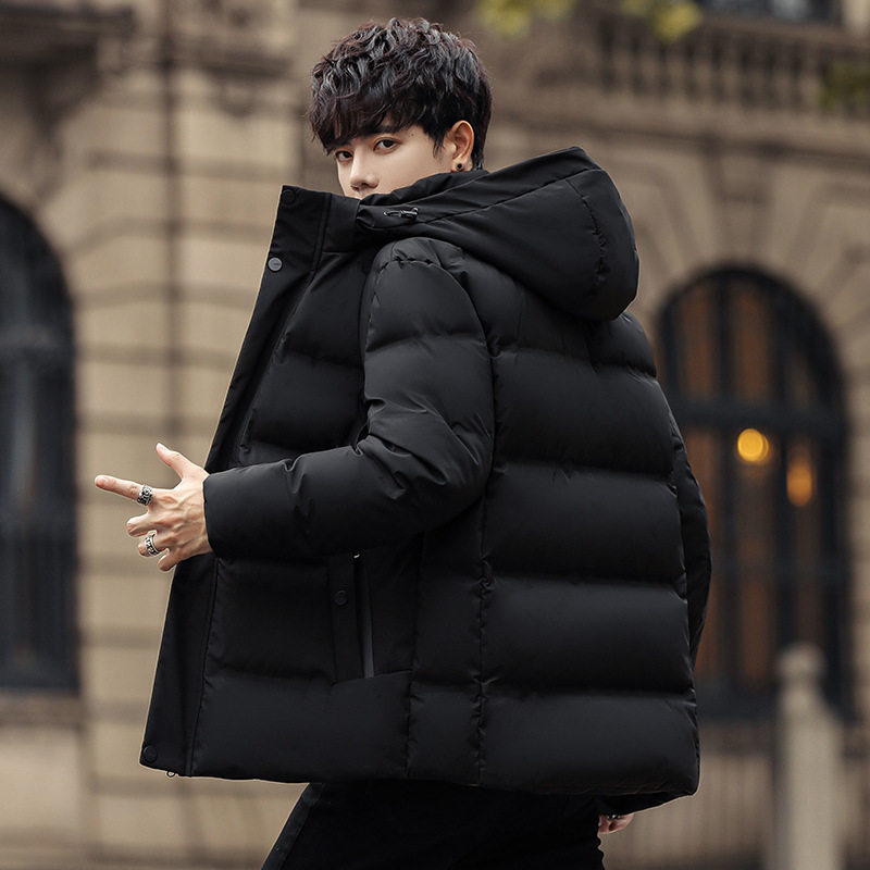 现货万件直播定制加厚连帽短款冬外套中长款男士羽绒服6808-P140，男装羽绒服，星座1210A
