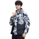 2025新款男士羽绒服男短款加厚连帽迷彩冬季外套青年潮6565-P100，男装羽绒服，星座1210A