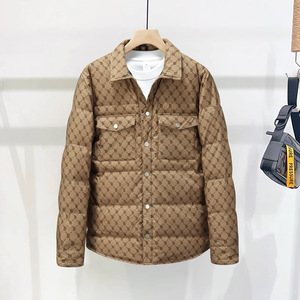 2025冬季新款男士潮牌白鸭绒羽绒服青年时尚夹克外套男H328-P130图片