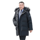 冬中老年爸爸装90%鹅绒服中长款加厚真毛领外套H817-P320538，男装羽绒服，星座1210A