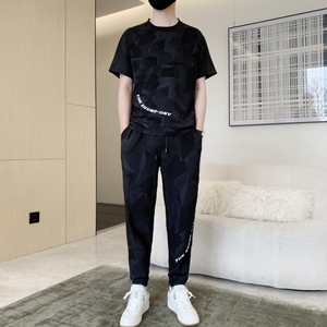 短袖t恤短裤男夏季套装潮流男装一套搭配痞帅运动两件套tz908-P70图片