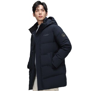90%白鸭绒羽绒服男中长款加厚冬款户外潮牌大码外套男P180298图片