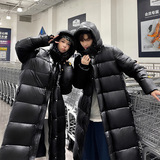 23年高版本亮面连帽黑金长款过膝加厚保暖羽绒服情侣款YR322-P130，男装羽绒服，星座1210A